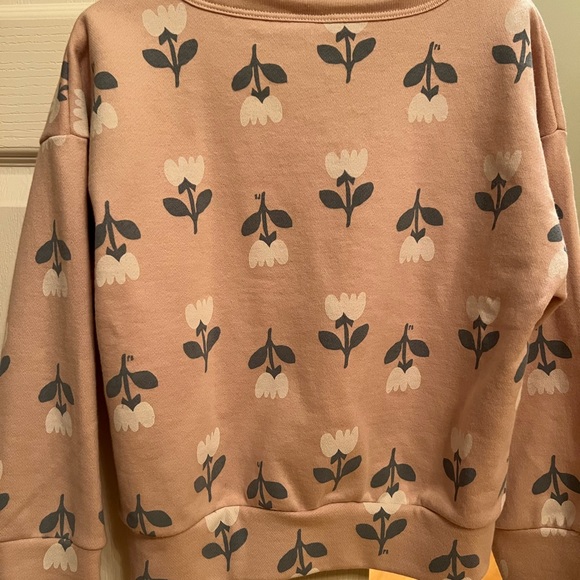 PETIT BATEAU Girl SWEATSHIRT SALINE PINK WITH FLOWER PRINT - Picture 3 of 6
